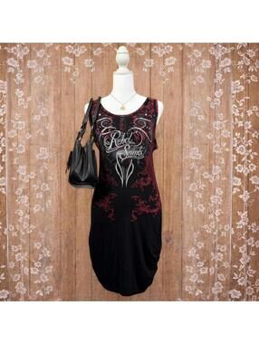 Rebel Saints Black Red Graphic Tank Top/Dress